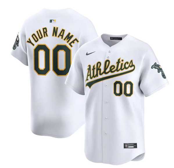 Mens Oakland Athletics Active Player Custom White Home Limited Stitched Jersey